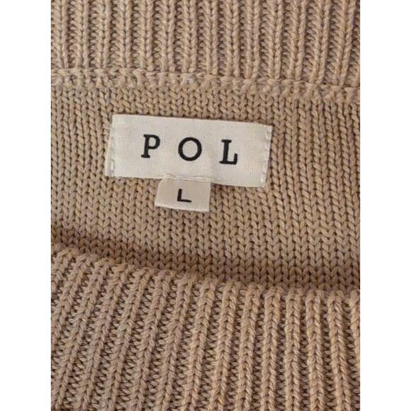 Pol oversized knit balloon sleeve slouchy neutral sweater lg - Picture 8 of 10